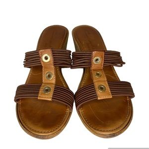 Contesa by Italian Shoemakers cork wedge sandal size 9